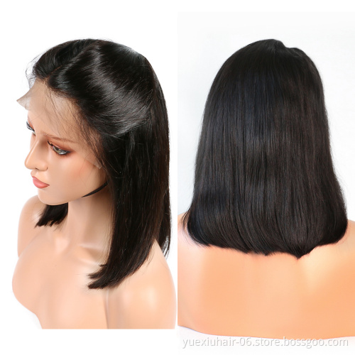 Wholesale 8-14 inch Peruvian Bob Wigs 13x4 Lace Front Natural Color Virgin Remy Front Lace Wig Human Hair